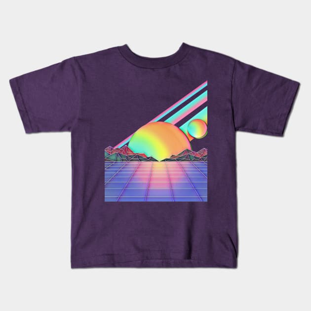 80s Airbrush  Retro Graphic Kids T-Shirt by AlondraHanley